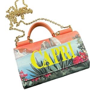 🎄SALE🎄Dolce & Gabbana Capri Italy Dauphine Wallet on Chain Crossbody Mini Bag